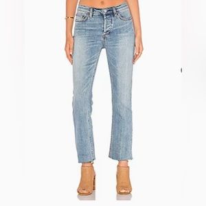 FREE PEOPLE FAR FROM ANY ROAD JEAN FRAYED CROPPED RAW EDGE SIZE 27